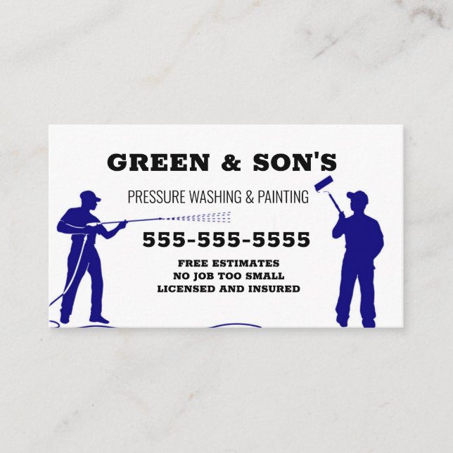 Pressure washing and Painting Business Card (Front)