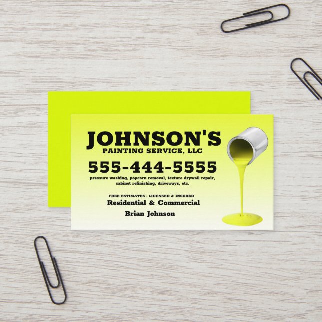 Pressure washing and Painting with details Busines Business Card (Front/Back In Situ)