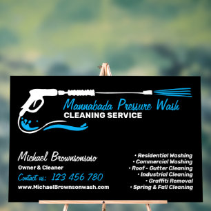 Pressure Washing Black Cleaner Business Services Acrylic Sign