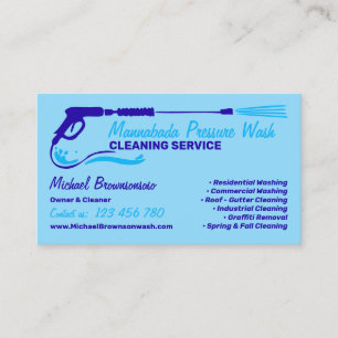 Pressure Washing Black Power blue navy Business Card