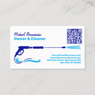 Pressure Washing Black Power Wash QR Code Business Card