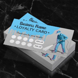Pressure Washing Blue Drips Cleaning Service Loyalty Card