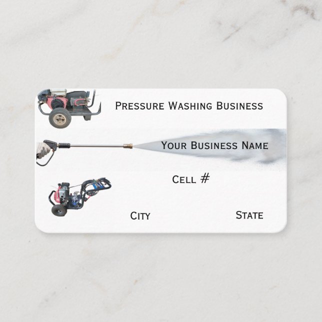 Pressure Washing  Business Card (Front)