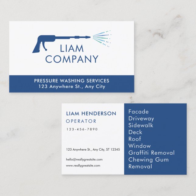 Pressure Washing Business Cards (Front/Back)