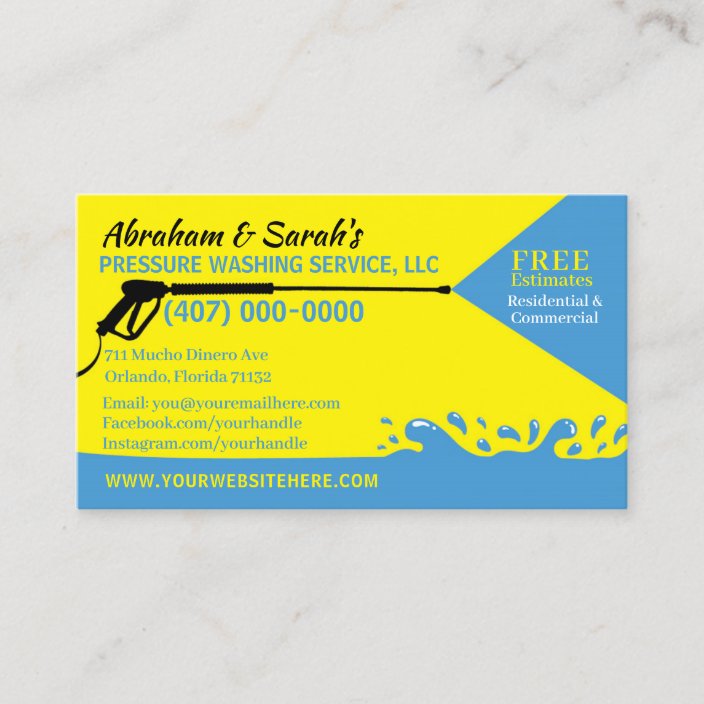 Pressure Washing & Cleaning Business Card Template