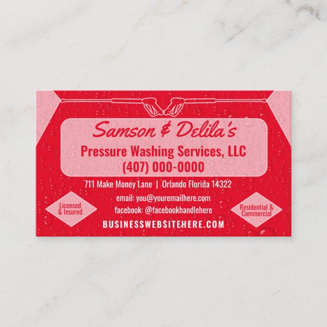 Pressure Washing & Cleaning Business Card Template (Front)