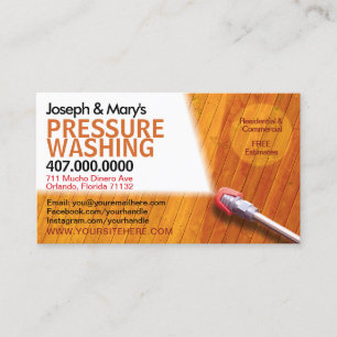 Pressure Washing & Cleaning Business Card Template
