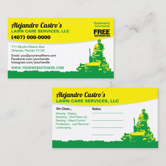 Pressure Washing & Cleaning Business Card Template (Front/Back)
