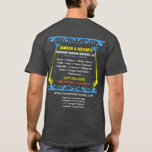 Pressure Washing & Cleaning Business Card Template T-Shirt