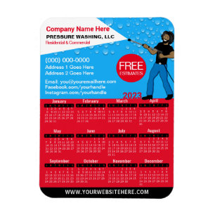 Pressure Washing & Cleaning Caricature Calendar Magnet