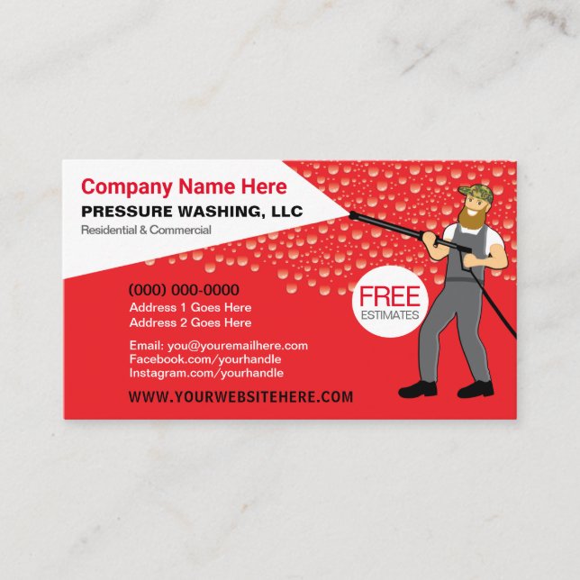 Pressure Washing & Cleaning Template Business Card (Front)