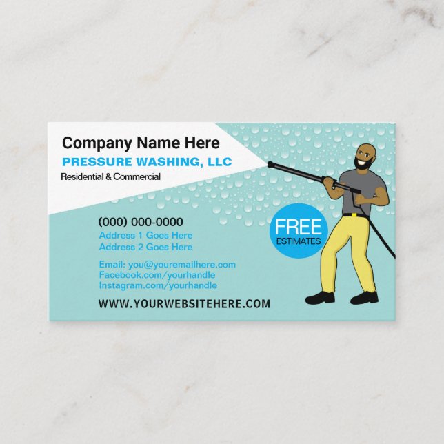 Pressure Washing & Cleaning Template Business Card (Front)