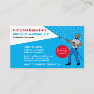 Pressure Washing & Cleaning Template Business Card