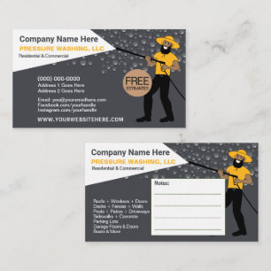 Pressure Washing & Cleaning Template Caricature Business Card