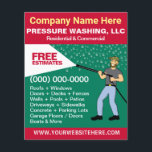 Pressure Washing & Cleaning Template Flyer<br><div class="desc">Promote your business with these effective flyers for pressure/power washing services with picture of pressure washer caricature. Simply add your own information to the design to customise these professional pressure/power cleaning & washing flyers.</div>