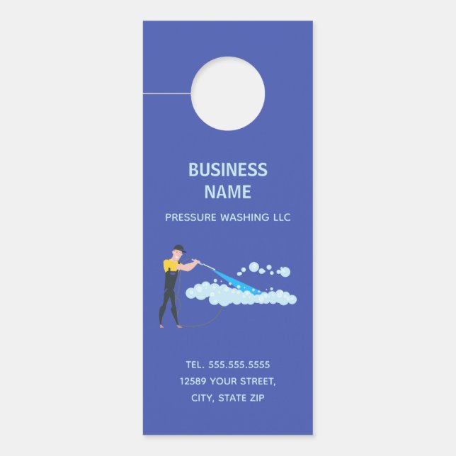 Pressure Washing Custom QR Door Hanger (Front)