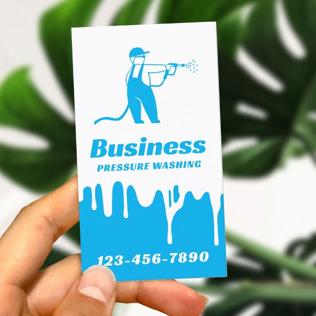 Pressure Washing Cute Power Washer House Cleaning Business Card (Creator Uploaded)