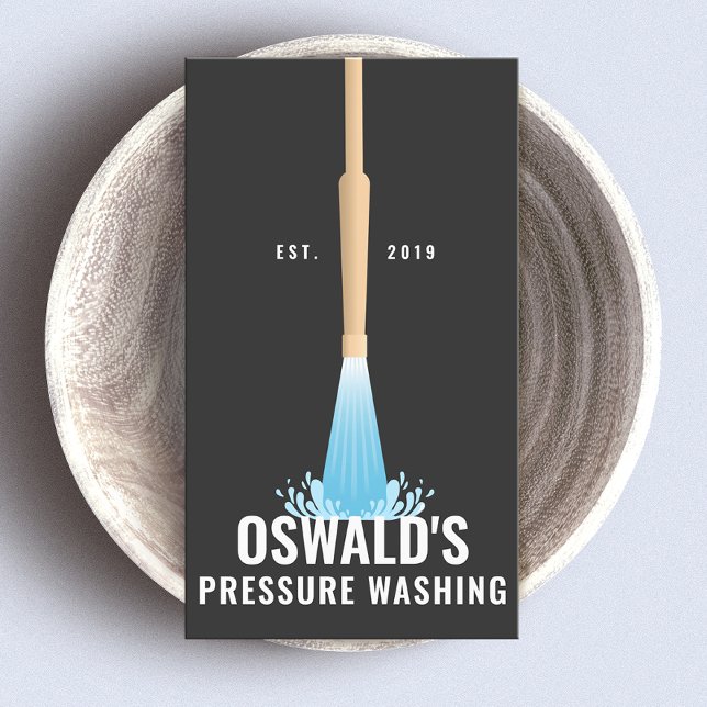 Pressure Washing, Gold Power Wash Gun Business Card (Creator Uploaded)