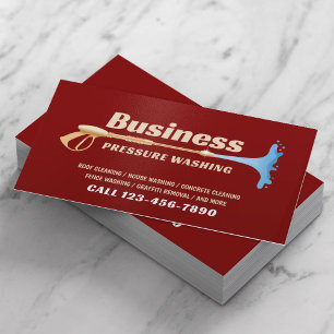 Pressure Washing Gold Power Washer Cleaning Business Card