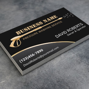 Pressure Washing Gold Power Washer House Cleaning  Business Card