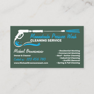 Pressure Washing Green Power Wash CLEANING Business Card