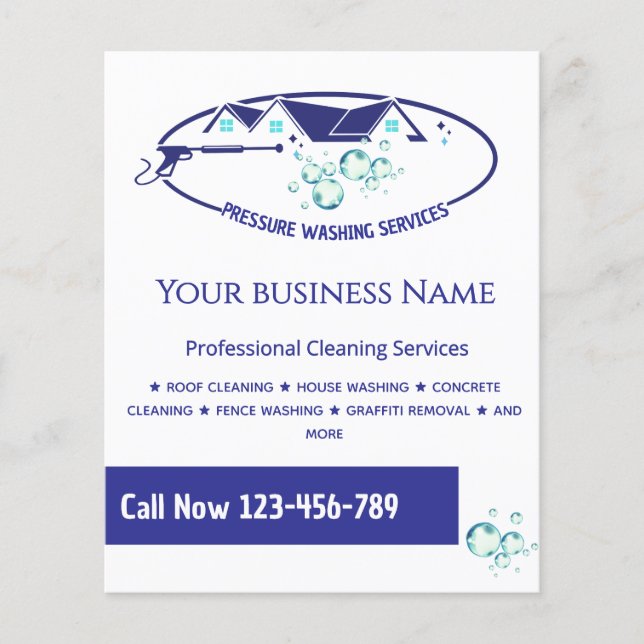 Pressure Washing House Cleaning Power Wash Flyer (Front)