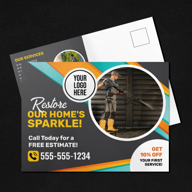 Pressure Washing House Cleaning Power Wash Service Postcard (Creator Uploaded)