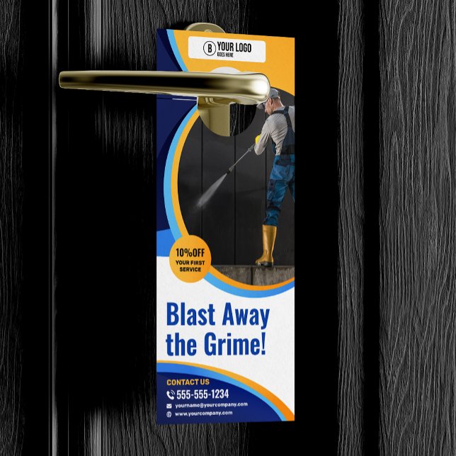 Pressure Washing House Window Cleaning Power Wash Door Hanger (Creator Uploaded)