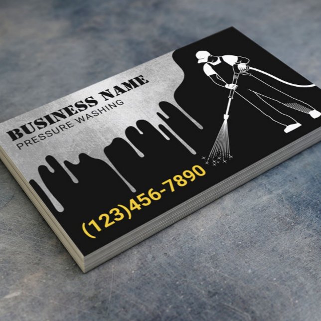 Pressure Washing Modern Power Wash House Cleaning Business Card (Creator Uploaded)