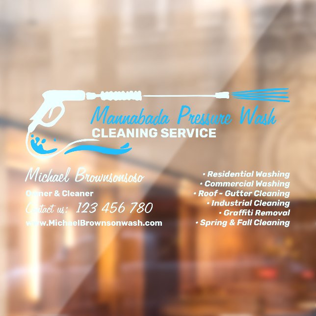 Pressure Washing Power Cleaning Blue Script (Sheet 2)