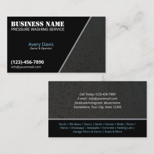 Pressure Washing Power Wash Black Water Drops Business Card