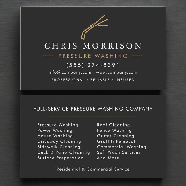 Pressure Washing Power Wash Business Card (Creator Uploaded)