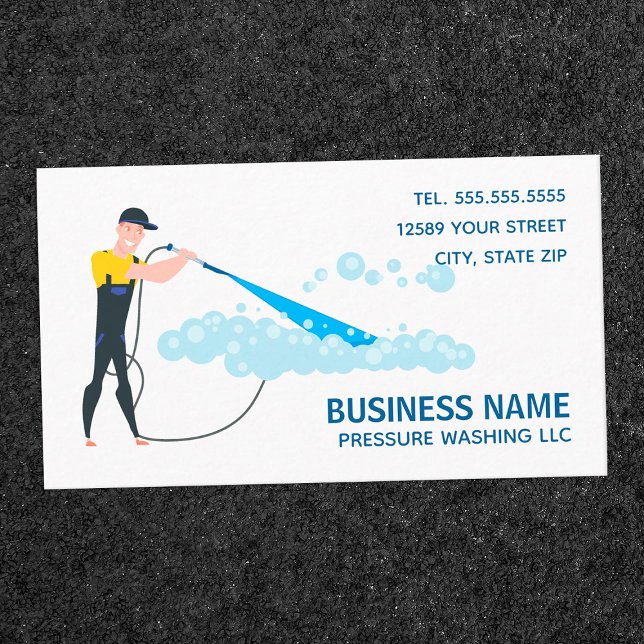 Pressure Washing Power Wash Business Card (Pressure Washing Business Cards)