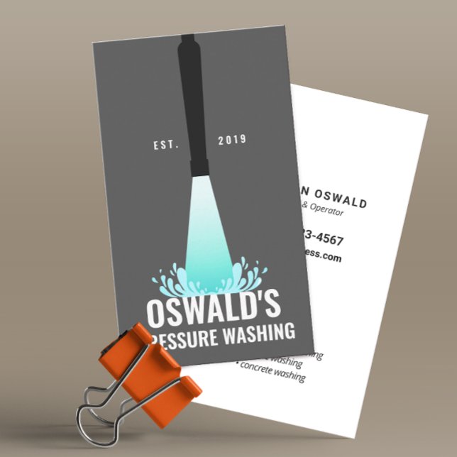 Pressure Washing, Power Wash Gun Business Card (Creator Uploaded)