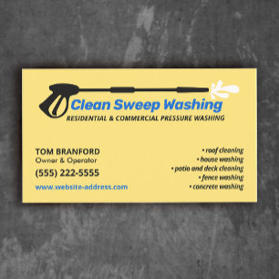 Pressure Washing Power Wash House Cleaning Business Card