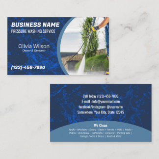 Pressure Washing Power Wash House Cleaning Business Card