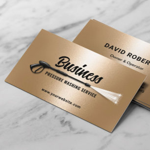 Pressure Washing Power Wash Modern Gold Cleaning Business Card