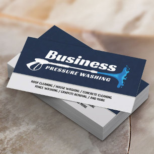 Pressure Washing Power Wash Navy Blue Cleaning Business Card