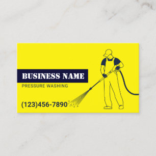 Pressure Washing Power Wash Navy & Gold Cleaning Business Card