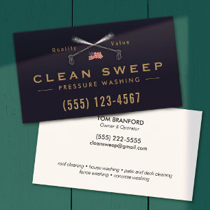 Pressure Washing Power Wash Patriotic Company Business Card