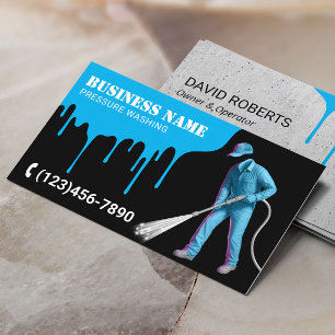 Pressure Washing Power Washer Black House Cleaning Business Card