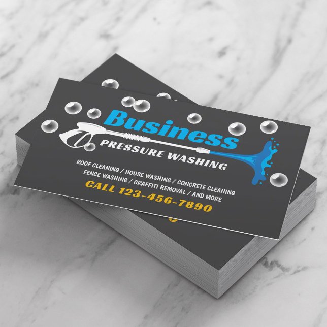 Pressure Washing Power Washer Cleaning Service Business Card (Creator Uploaded)