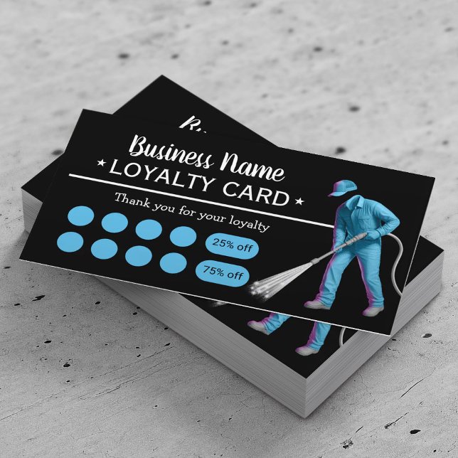 Pressure Washing Power Washer Cleaning Service Loyalty Card (Creator Uploaded)