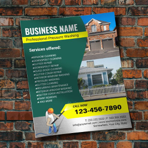 Pressure Washing Power Washer Green House Cleaning Flyer