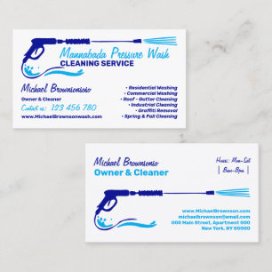 Pressure Washing Power Washing navy blue Business Card