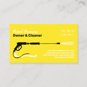 Pressure Washing Power Washing Yellow Business Card