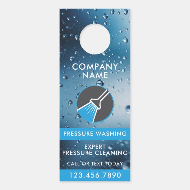 Pressure Washing Professional Power Wash QR Code Door Hanger (Front)