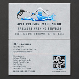 Pressure Washing QR Code Business Card