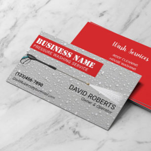 Pressure Washing Red Label Professional Cleaning Business Card