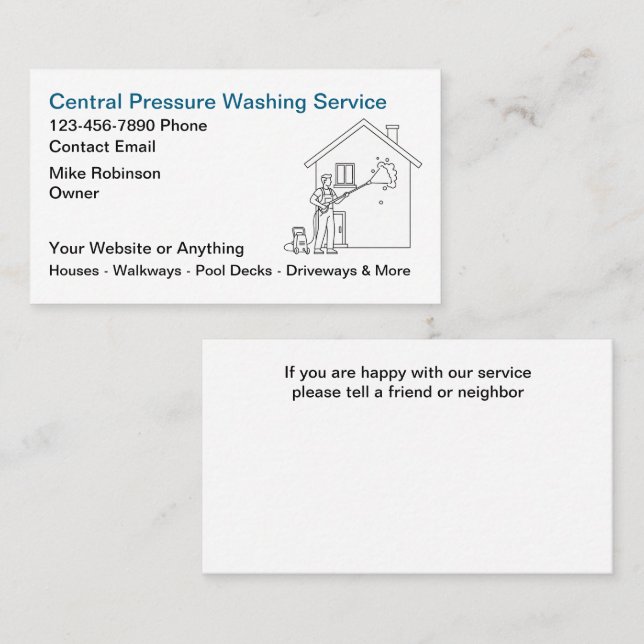 Pressure Washing Services Business Cards (Front/Back)